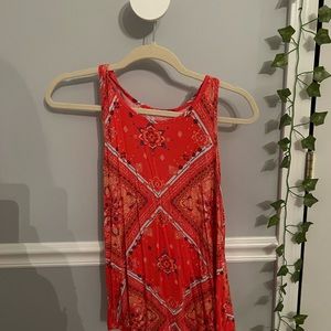 SO- color & patterned loose tank top